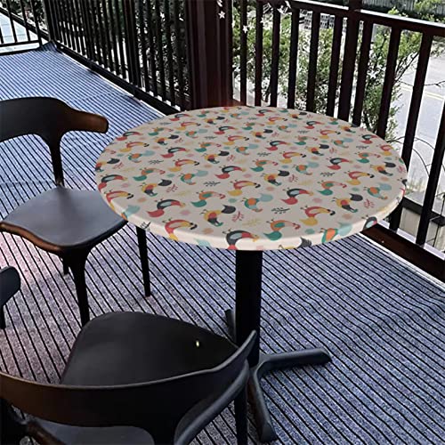 Zucrcffy Chicken Round Tablecloth,Table Cover For Indoor Outdoor Party Waterproof Oil-Proof Stain-Resistant,Round Tablecloth With Elastic Edges,Multicolor- Fits Tables To 36″ - 44” #TOP3