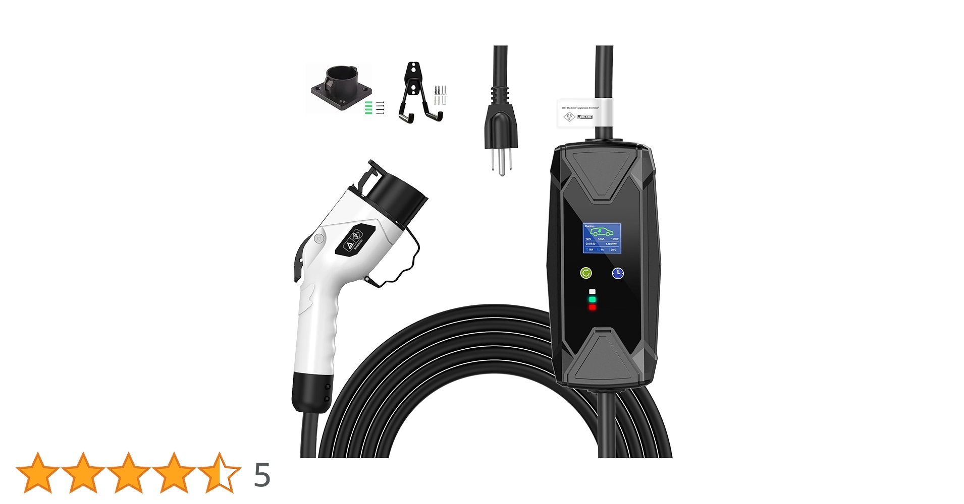 Amazon.co.jp: EvKasoku EV充電器 ケーブル、1.6KW 電気自動車 充電