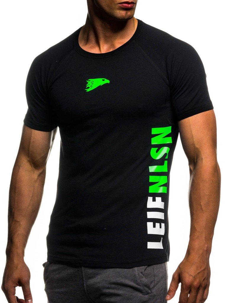 Leif Nelson Gym Herren Fitness T-Shirt Slim Fit Moderner Männer Bodybuilder Trainingsshirt Kurzarm Top Herren Sport T-Shirt - Bekleidung für Bodybuilding Training 6279