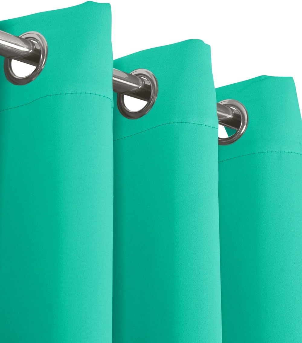 Royal Tradition Ava 108-Inch Wide-by-84-Inch Long, Set of 2, Triple Weave-Blackout Curtains with Tie Backs, Turquoise