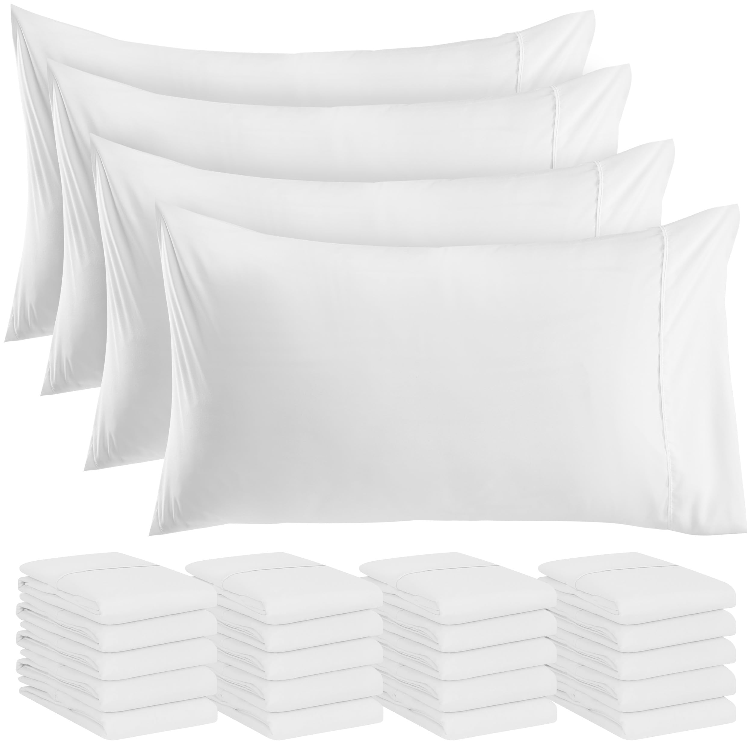 Utopia Bedding Pillow Cases Queen Size 24-Pack – Soft Brushed Microfiber – Envelope Closure – Perfect for Hospitals, Hotels, Guest Rooms – Oeko-TEX Certified, 20x30 Inches (White)