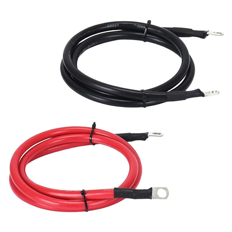 Cabo de bateria 4 AWG A ABIGAIL 1,22 m com terminais de 3/8" – Par positivo e negativo