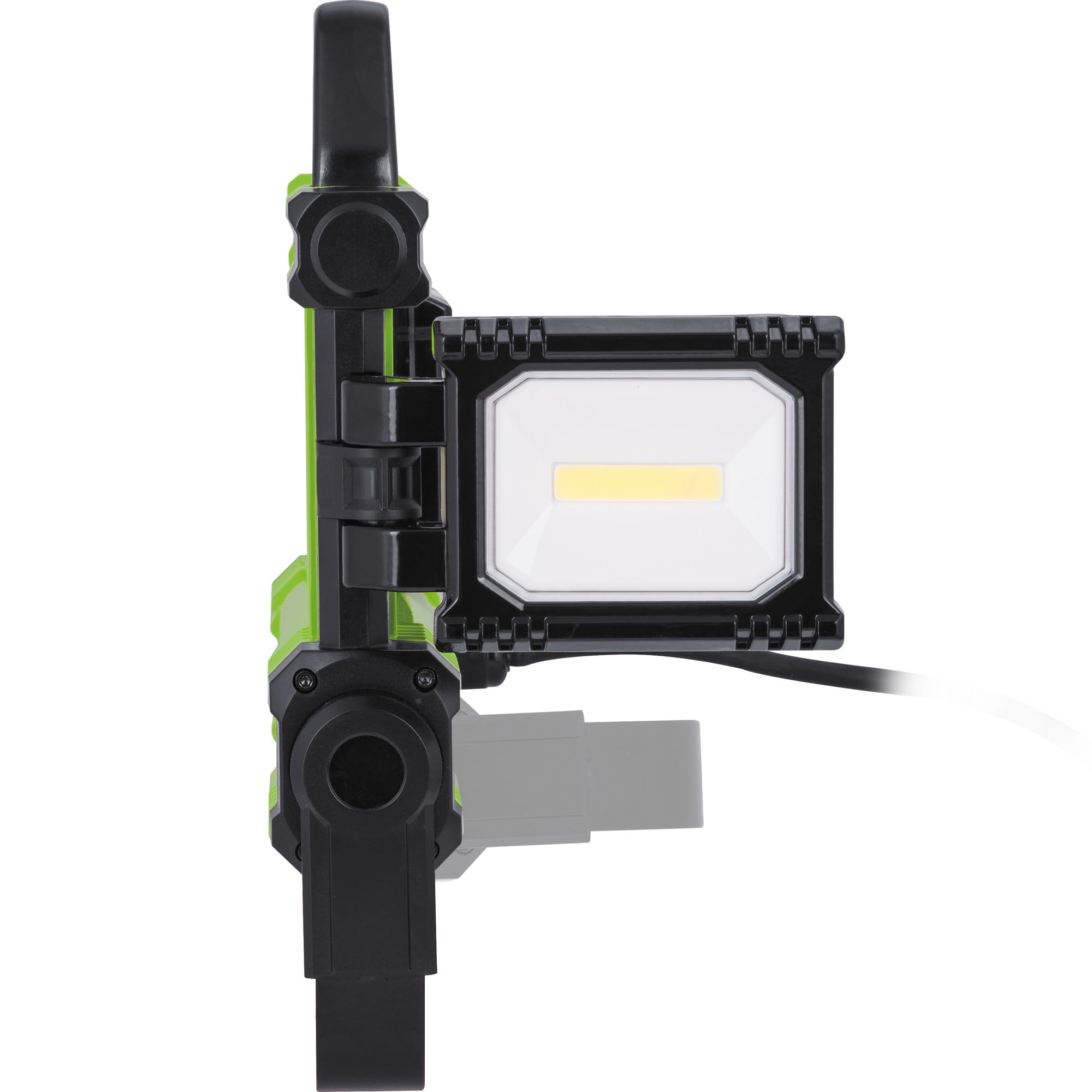 Luceco Luce da lavoro multidirezionale a LED con maniglia per il trasporto e luci laterali pieghevoli, 50 Watt, nero e verde