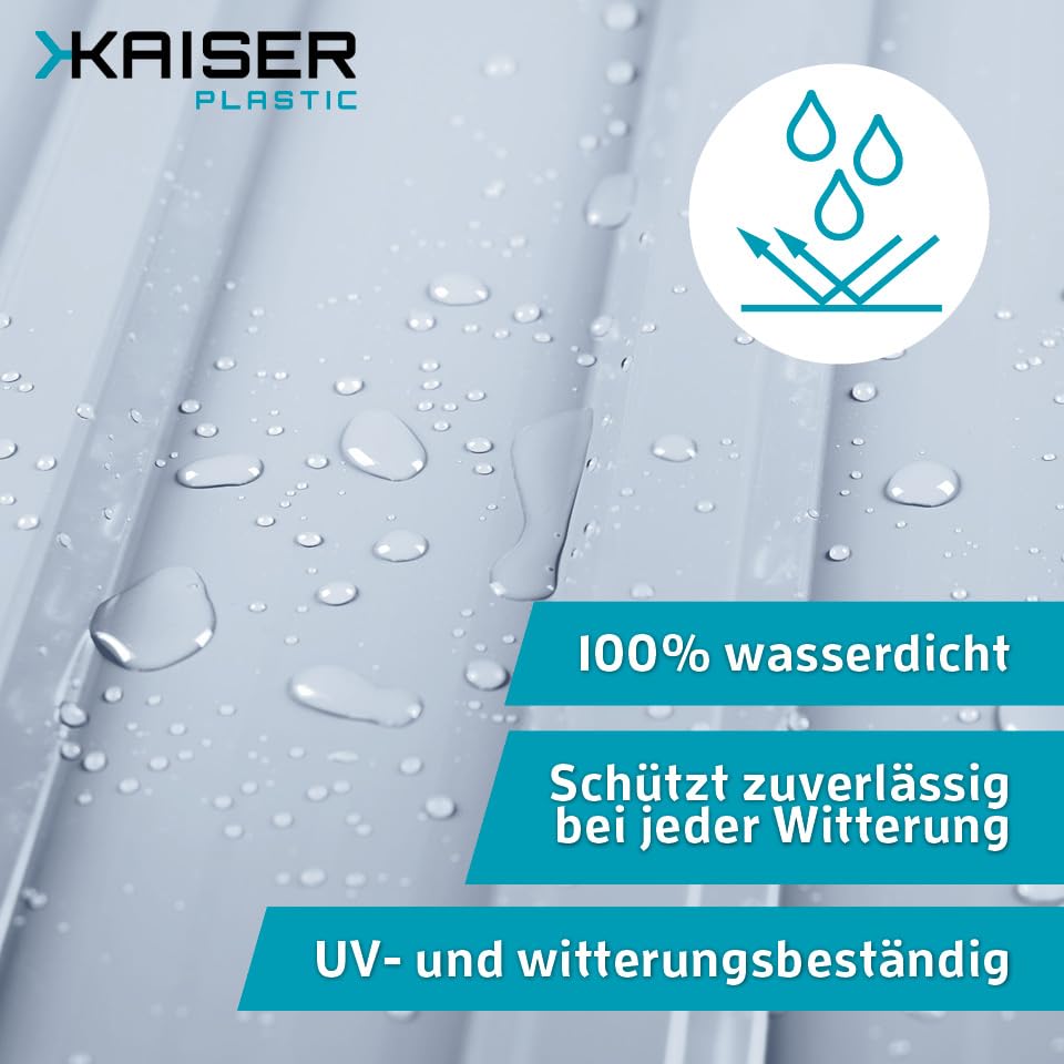 KAISER plastic® set van 10 golfplaten | Xtra Strong (PC) | C-structuur en zwart | 1,2 mm dik | Sinus 76/18 | 90 x 117 cm | Made In Germany