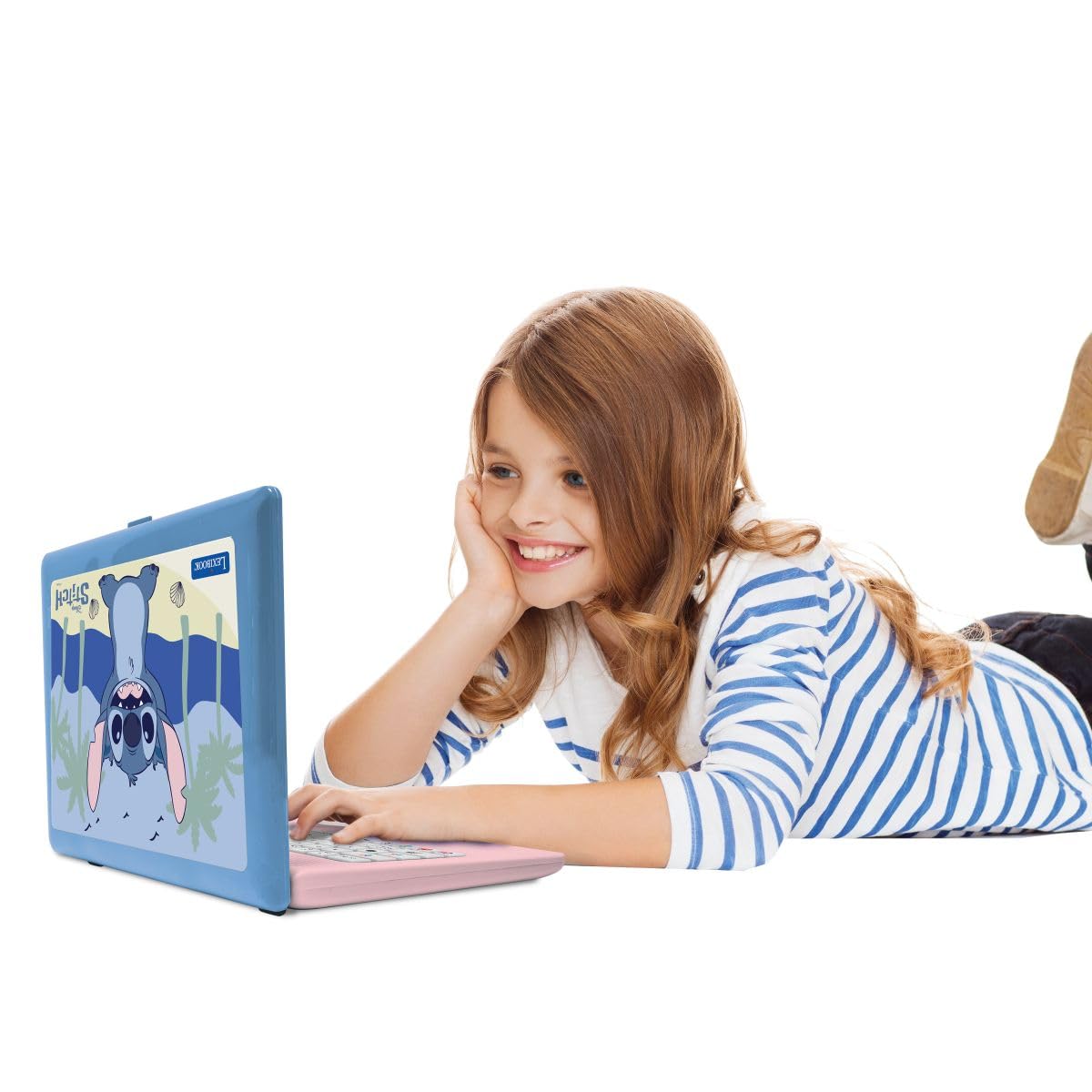 LEXIBOOK, Disney Stitch, Portátil Educativo Bilingüe, Español e Inglés, 164 Actividades, Matemáticas, Juegos de Lógica, Modo Música, Gran Pantalla LCD, Diseño Disney Stitch, Rosa/Azul, JC601Di2