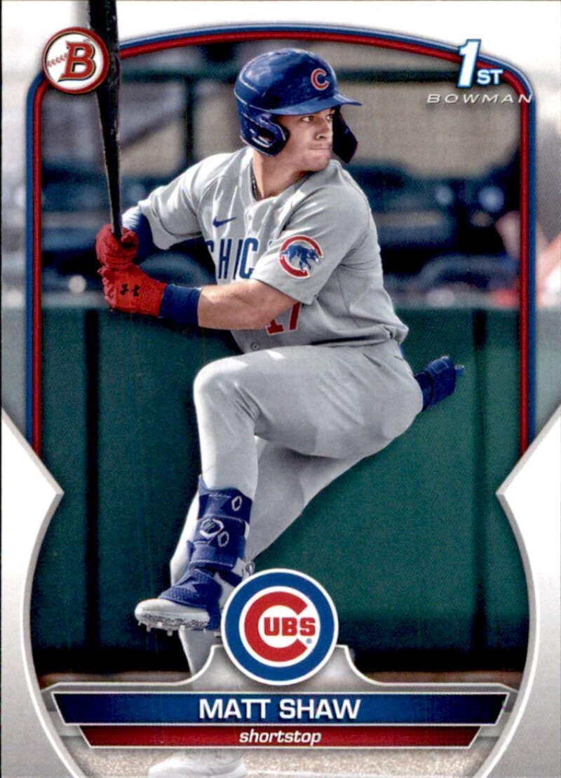 2023 Bowman Draft #BD-33 Matt Shaw Chicago Cubs MLB Baseball Card NM-MT