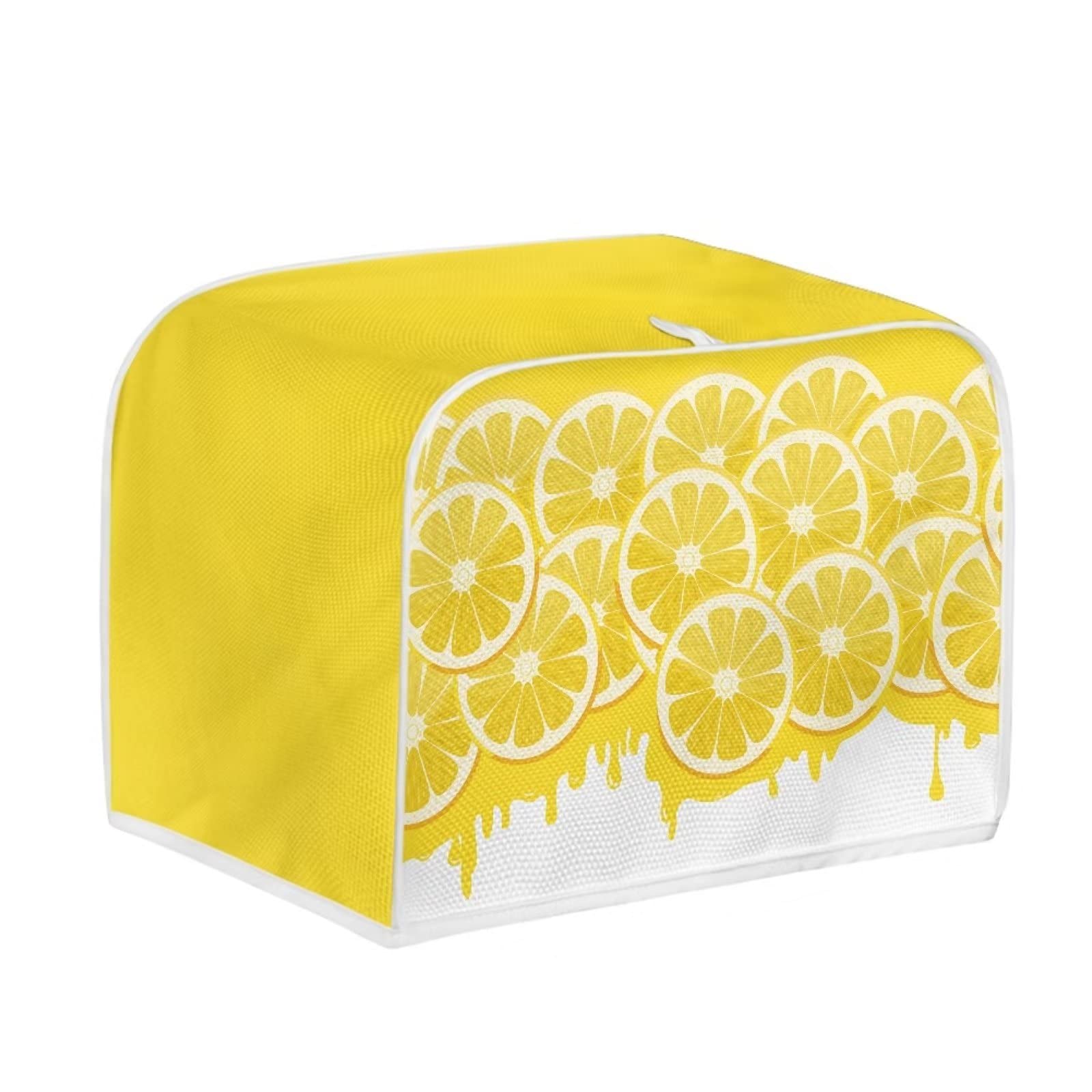 doginthehole Toaster Cover Lemon Print Bread Toaster Dust Cover Bakeware Protector for Two Slice Toaster Kitchen Appliance Dust Cover, Yellow