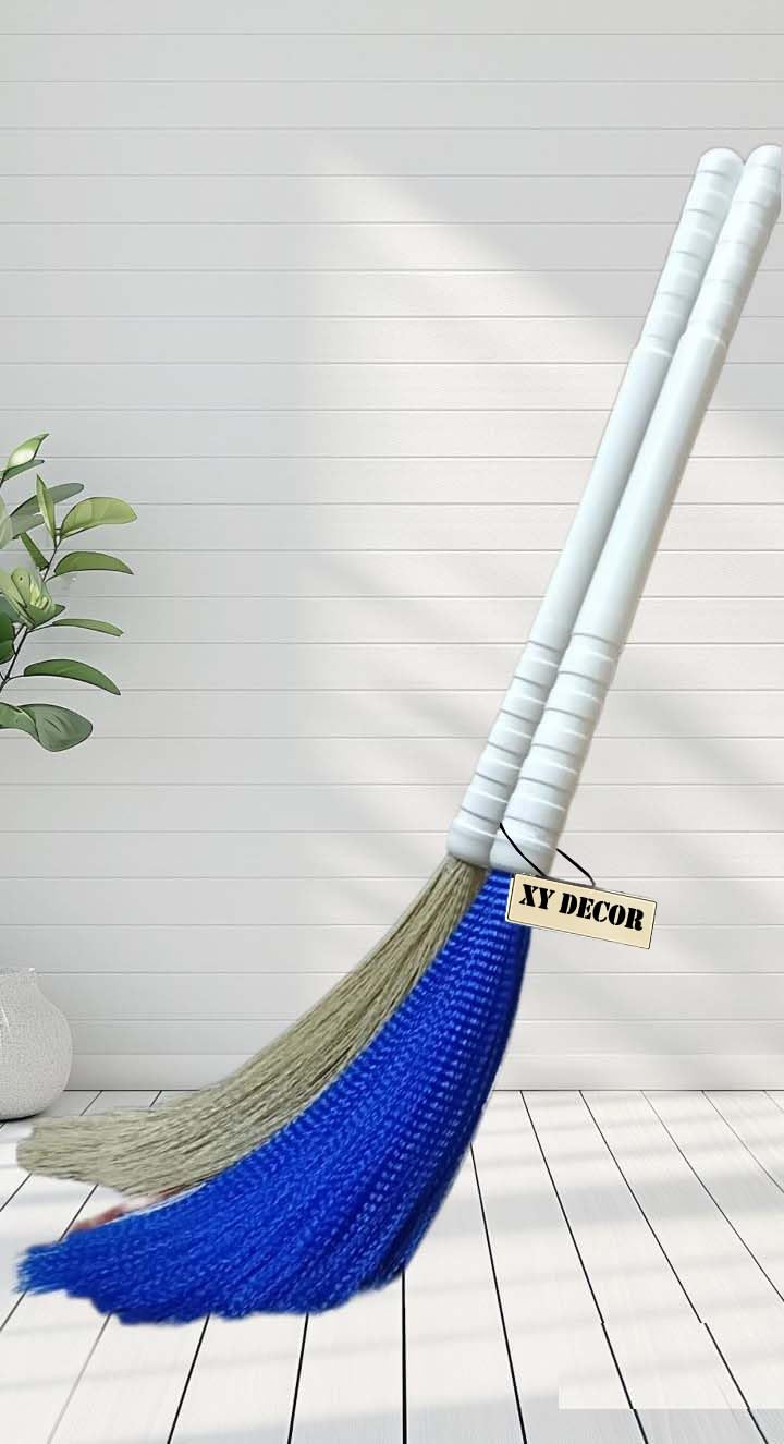 Plastic Wet and Dry Broom/Jhadu, Ideal for Floor Cleaning - Adjustable, Folding, Traveling (39", Pack of 2, Blue, Brown)-picture-20