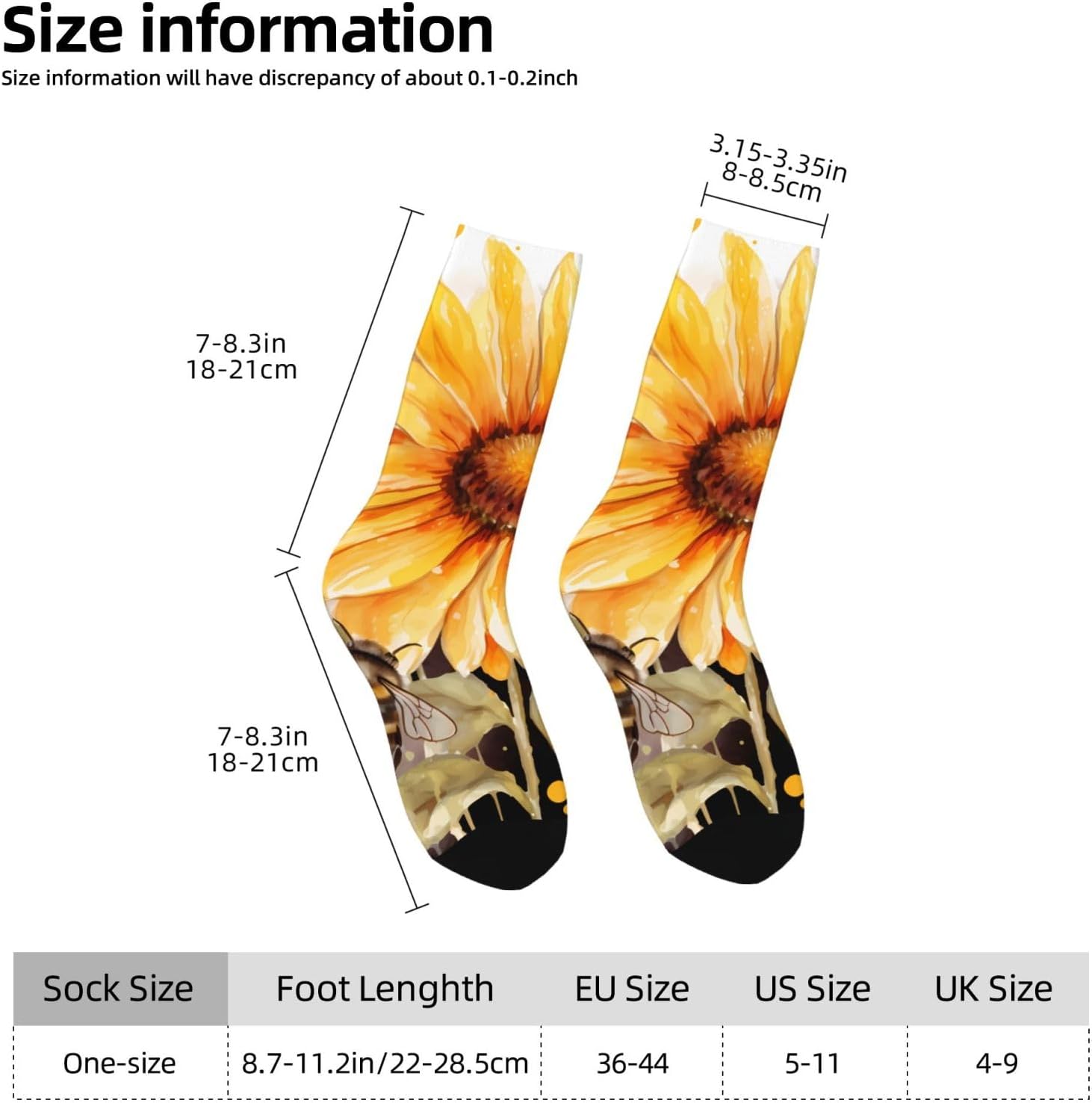 Blackboard Bees Sunflowers Crew Socks for Men Women Moisture Wicking Cushion Athletic Sock Casual Novelty Socks Gift