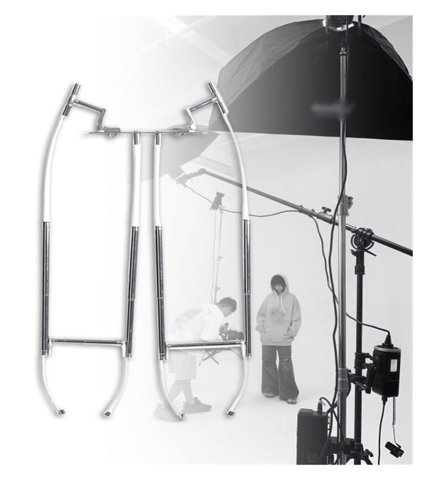 YNBSHGAA Telescopic Clothes Rack for Photography, Poseable Pants Hanger with Foam Support, Invisible Trouser Display Rack