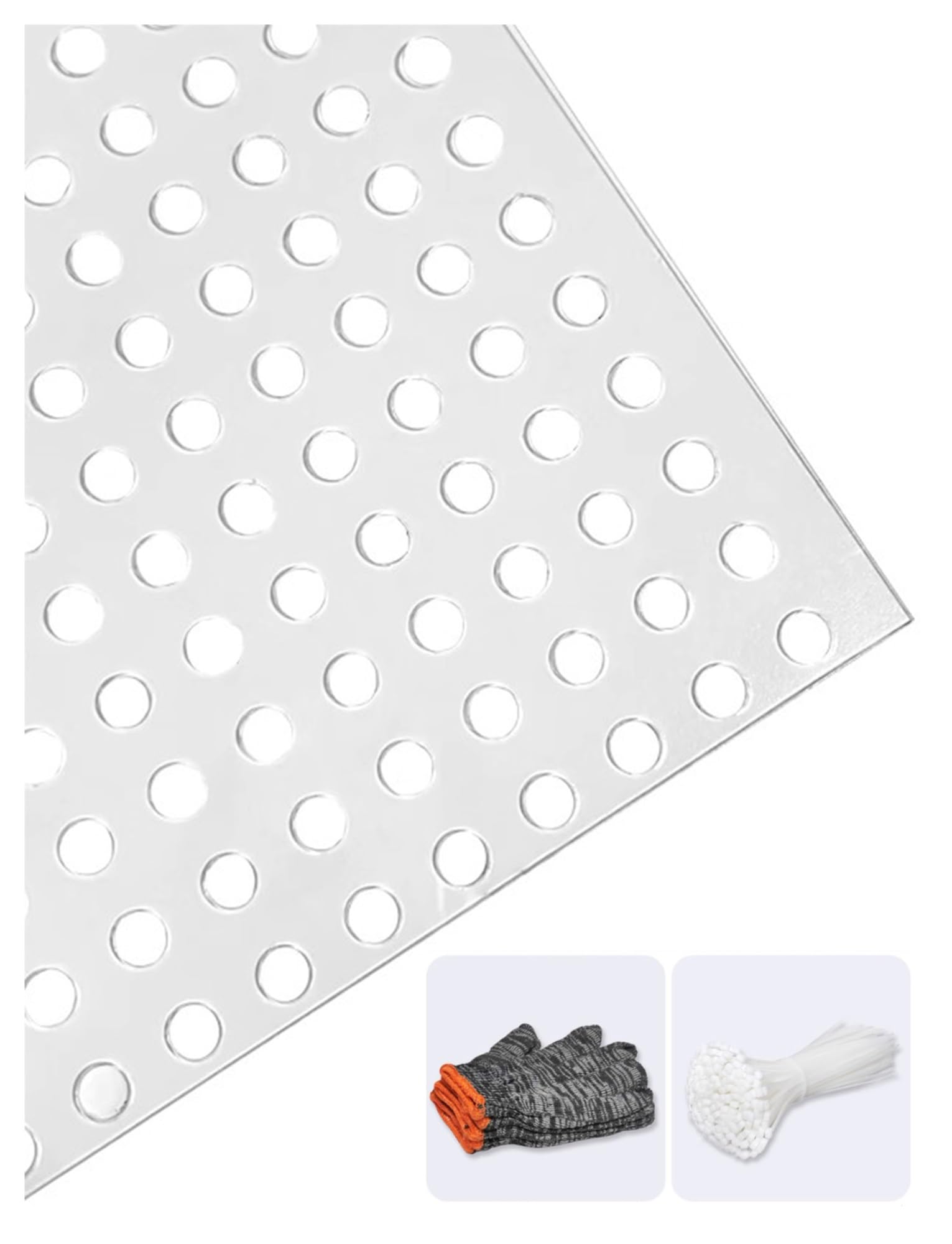 Generico Schermo in policarbonato a Maglie Decorative, Pannelli Decorativi Facili da Tagliare, Fogli Perforati con Foro da 10 mm(51.18x27.56''/130x70cm)