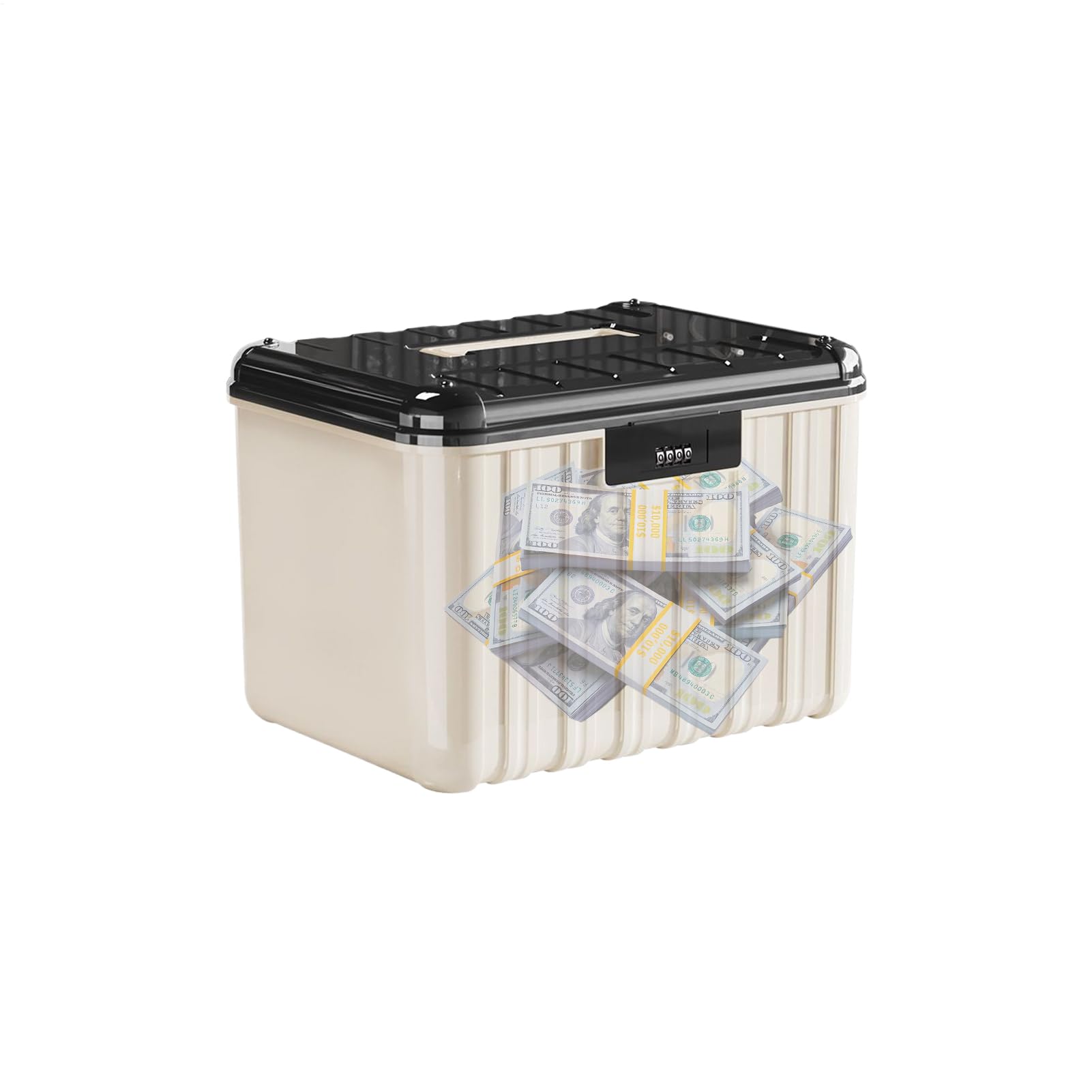 Caja de Almacenamiento con Candado - Contenedor para Objetos Personales,Contenedor Seguro Con Cerradura De Combinacion De 4 Digitos Para Articulos Personales Oficina Hogar Exterior -