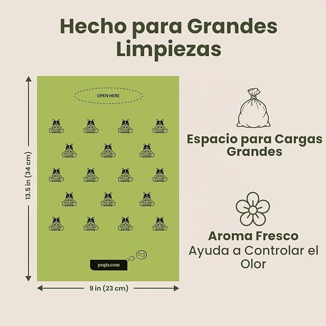 Foto 4 de 8 de Pogi bolsas para excrementos de perro - aroma fresco, grandes y herméticas - 1 rollo grande (500 bolsas)