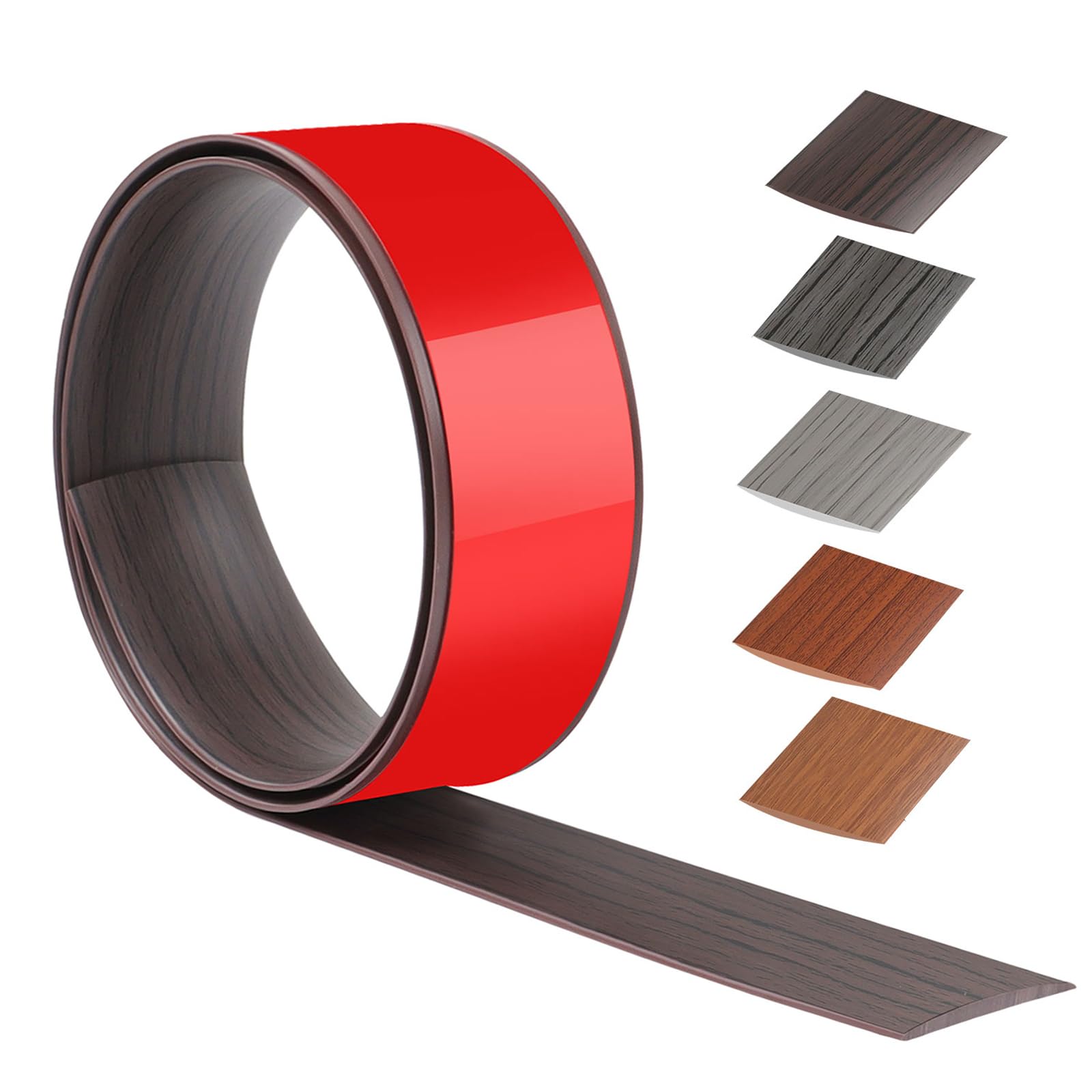 100cm x 4cm Threshold Strip Self-Adhesive,Floor Transition Strips Carpet Edge Trim PVC,Carpet Edging Trim for Kitchen/Living Room,Door Strip for Joining Floor Gaps/Tiles/Carpet(Black Walnut) — image 1