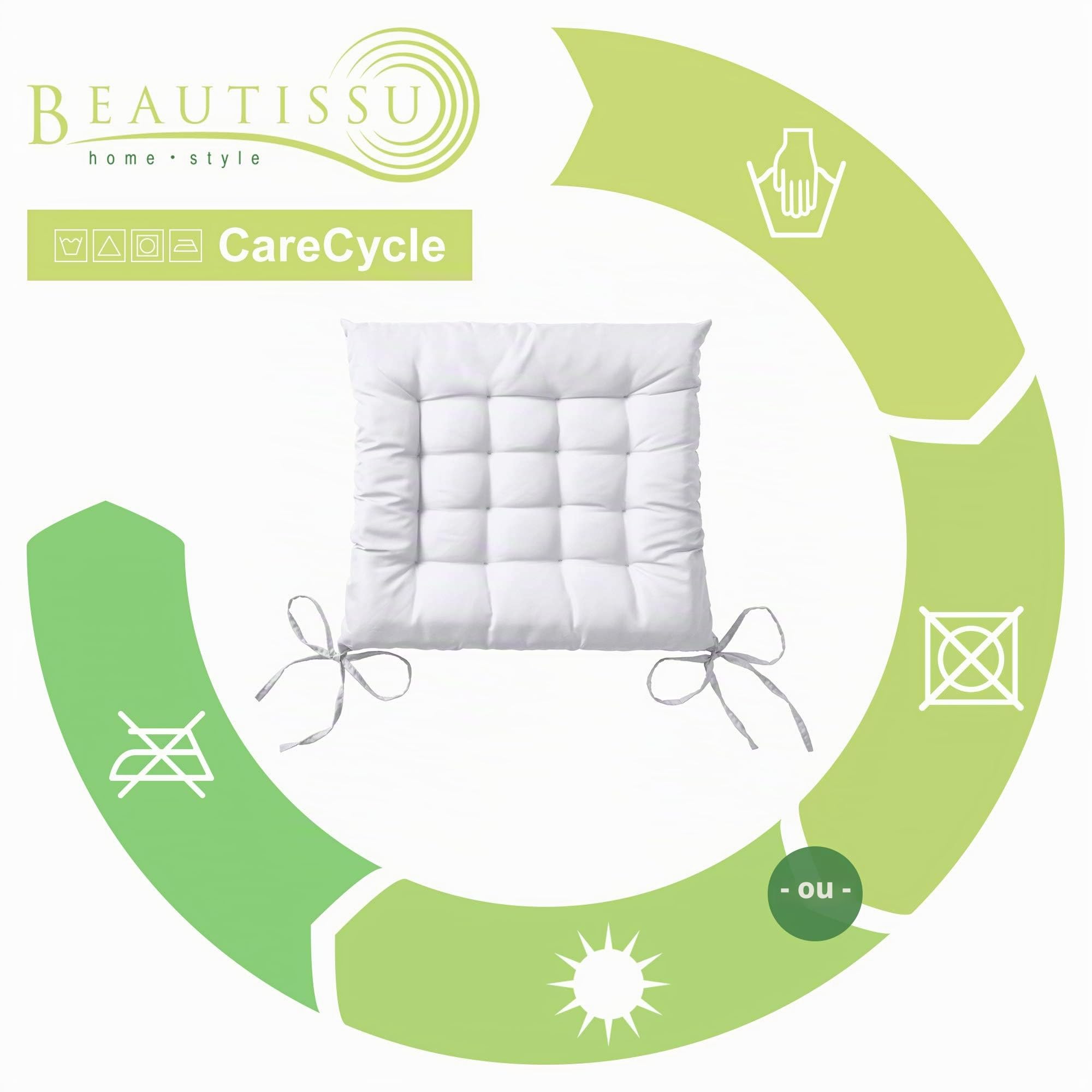 Beautissu Coussin Chaise Jardin épais pour intérieur et extérieur Lot idéal