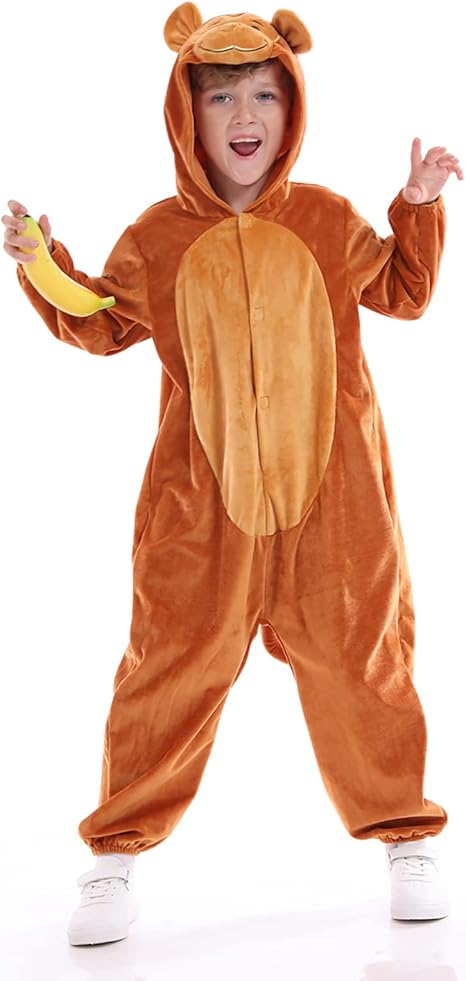 Unisex Animal Costume Kids,Plush Hooded Animals Pajamas Child,Halloween Carnival Animal Kid Jumpsuit Boys & Girls