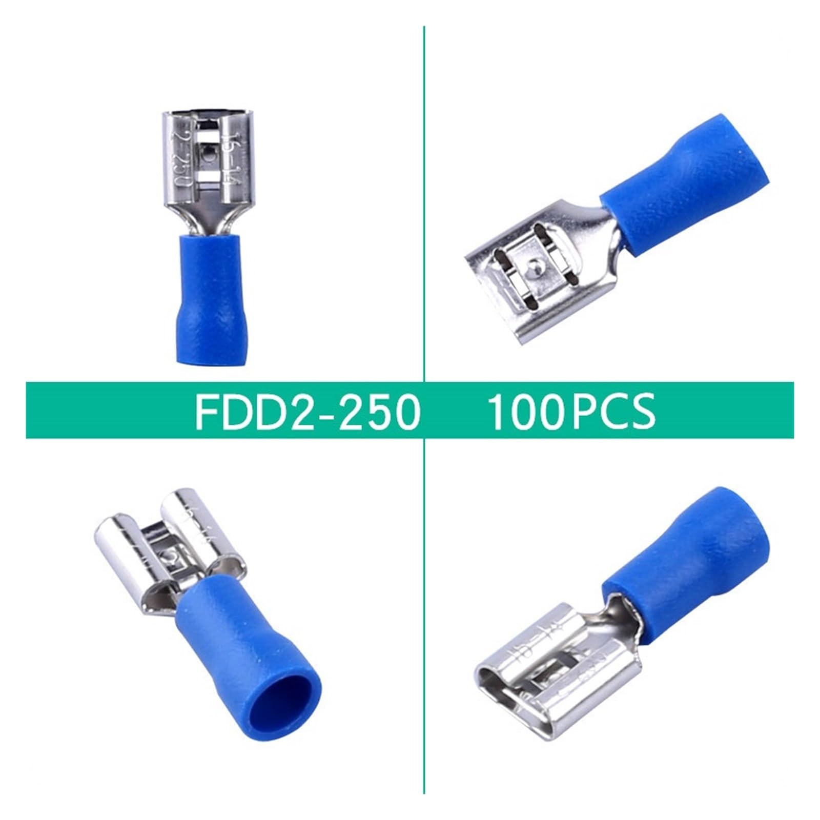 Kit 120 Faston Capicorda Isolati FDD2-250 | Foro 2,5mm, Crimpatura, Elettricista