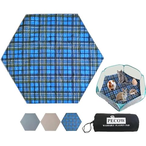 Jaula portátil Pecow para animales pequeños con forro hexagonal lavable y súper absorbente Cover