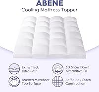 Vista 2 de ABENE California King Size Mattress Topper for Back Pain Relief, Extra Thick Mattress Pad Pillowtop, Soft Plush Mattress Cover Bed Topper with Deep