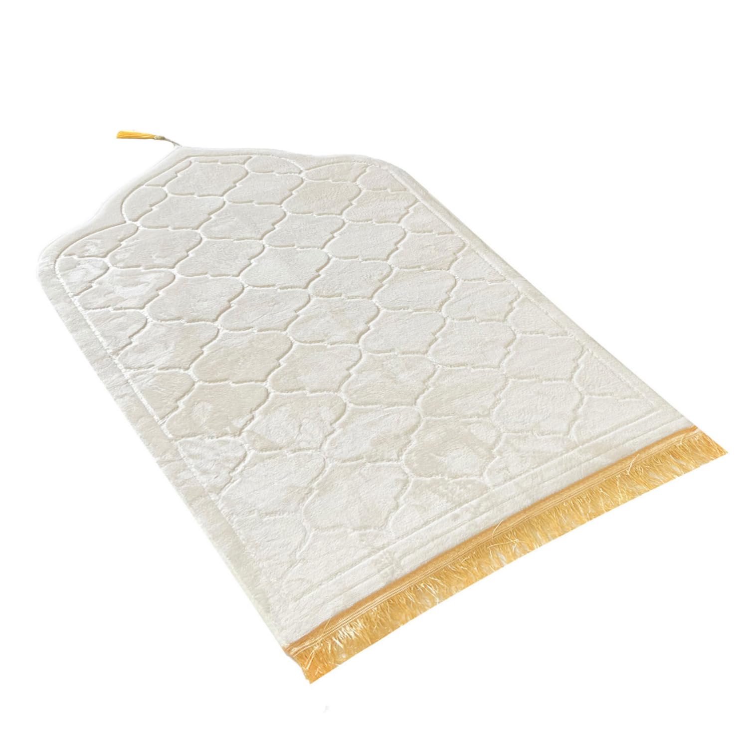 JE JOUE Prayer Rug Muslim Mat Islamic - Thickening Sponge Muslim Rug for Men Women Eid Travel Ramadan, Soft Luxury Great for Knees and Forehead （Milk White）