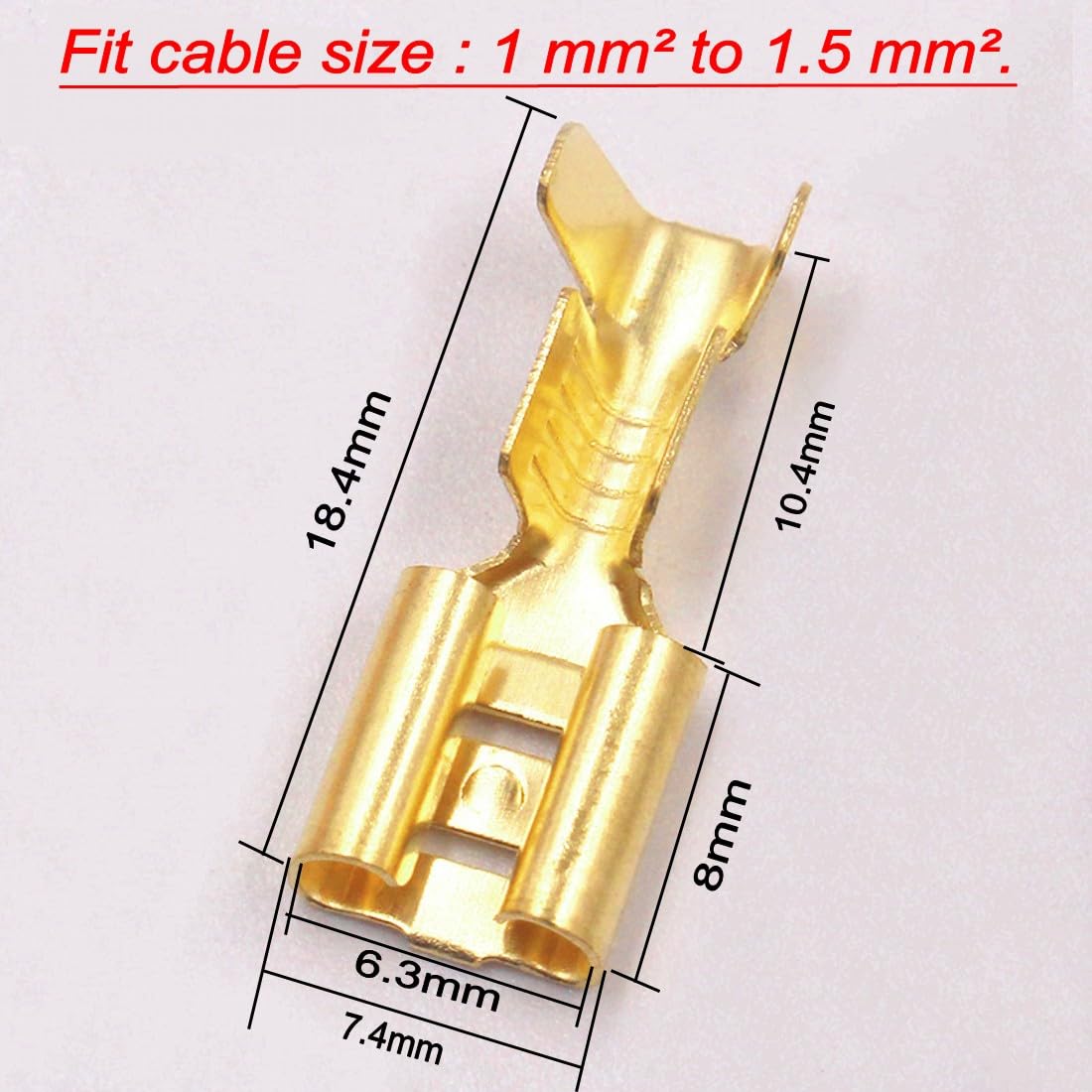 JZK 100 piezas 6,3 mm hembra terminales de engarzado de pala conectores de empalme rápido terminales de pala de engarzado de alambre