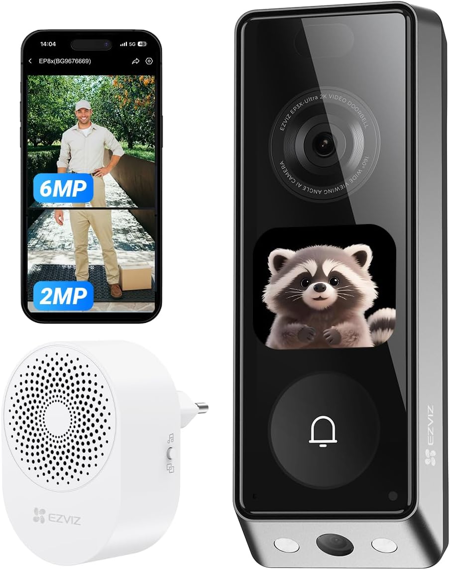 EZVIZ EP8 Ultra WLAN Video Türklingel Kabellos mit Dual-Kamera 6MP+2MP