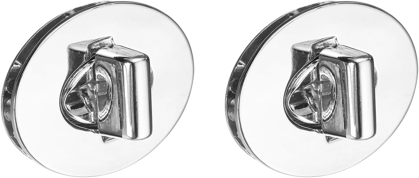 uxcell 2Pcs Twist Turn Lock Clasp, 24 x 16mm Closures Lock Fasteners for Purse Zinc Alloy Oval Bag Closure Clip Hardware Accessories for DIY Handbag Craft, Bronze
