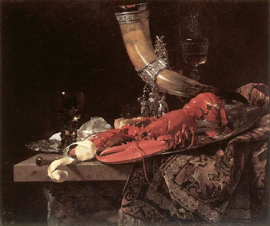 Impression toile nature morte avec homard Willem Kalf haute définition