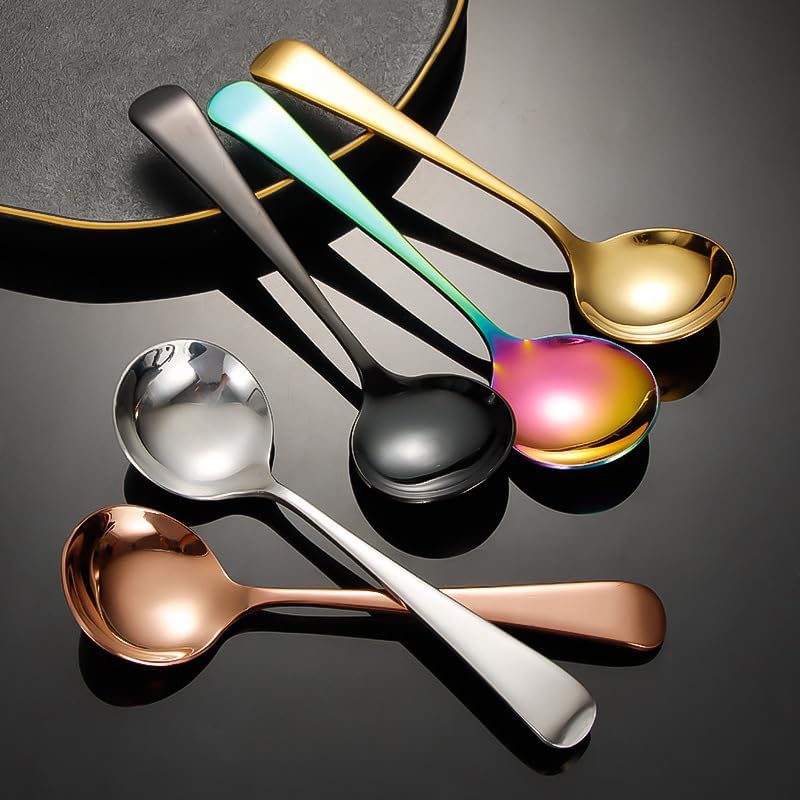 Silverware Flatware Set, 1/4/6/8 Pieces Stainless Steel Spoons, Household 304 Spoons, Creative Spoons, Cute Spoons, Dessert Ice Cream Spoons(Silver,8 Pieces)