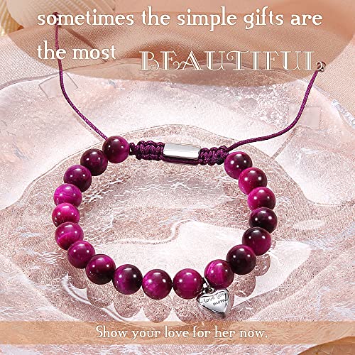 Stocking Stuffers for Teens, Christmas Gifts for Mom from Daughter Beaded Bracelets for Women Teen Girl Gifts Adjustable Charm Link Bead Birthday Graduation Gift for Her Girlfriend Sister