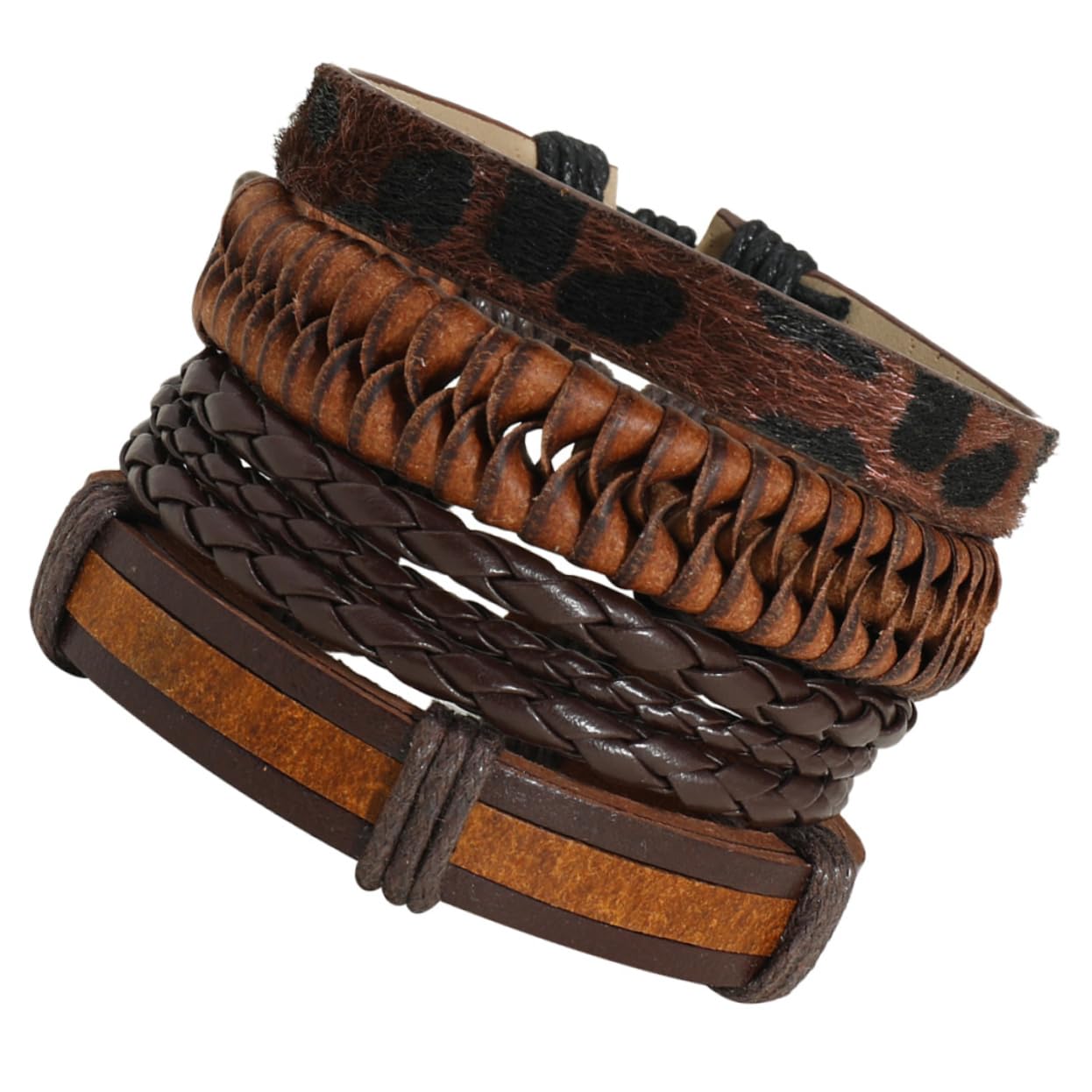 PACKOVE Bracelet strap noir cuir artificiel