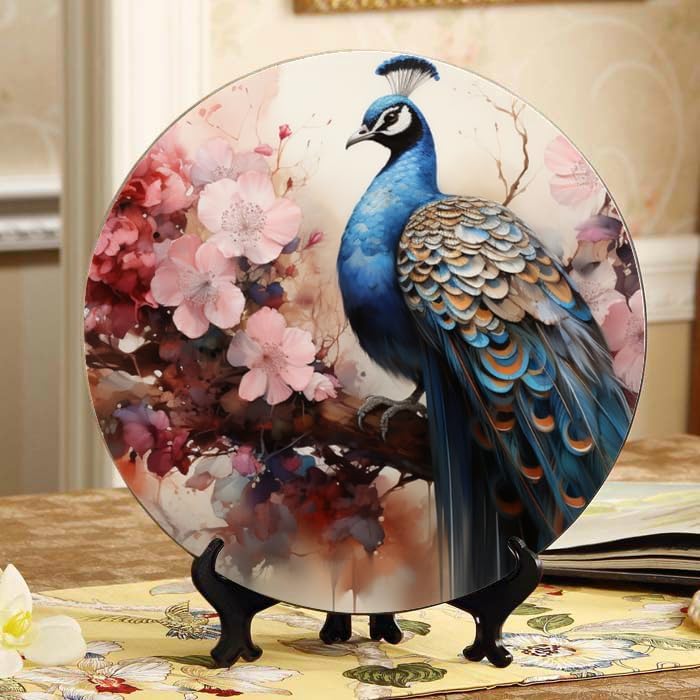 Atomic Model 10-inch Ceramic Plate for Wall Display or Tabletop, with Stand & Hook DP-584145547