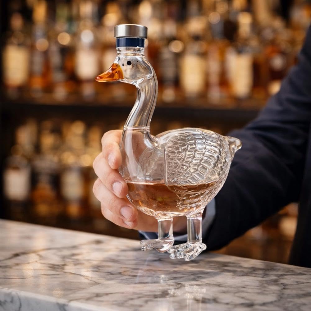 Szklana karafka do whisky z gęsim wzorem, unikalny pojemnik na alkohol do degustacji piwa, wystrój domu, prezent ślubny, Dzień Ojca, wieczór kawalerski, przedmiot kolekcjonerski
