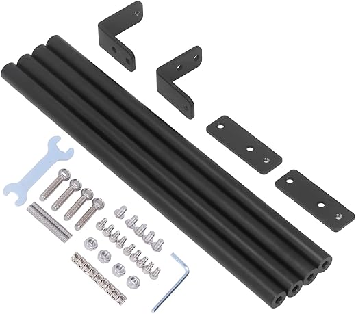 Uadme Ensemble de tiges de support en alliage d&rsquo;aluminium – Barre de direction en métal S4 avec connecteur d&rsquo;accessoires pour imprimante 3D