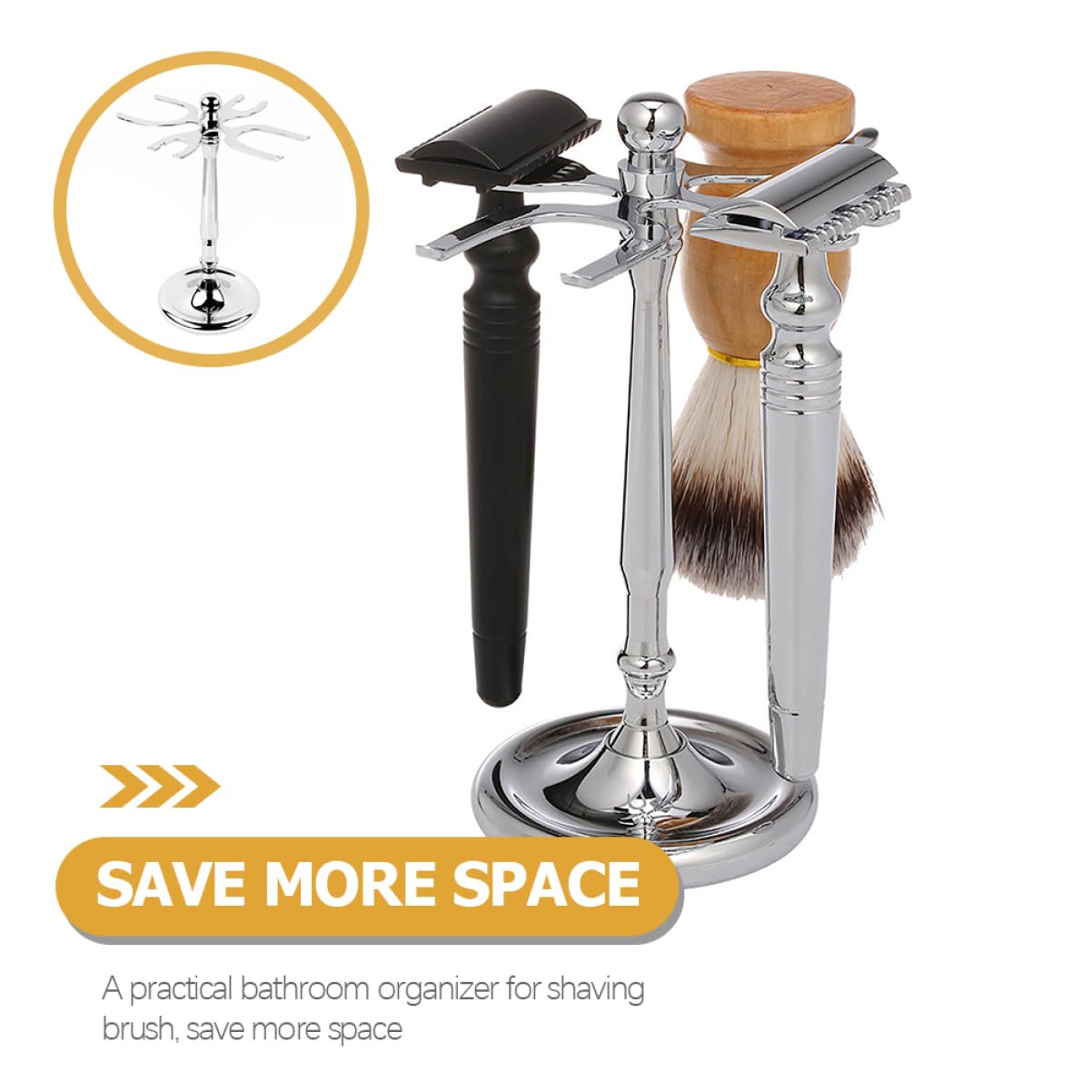 Healeved 2 Pz Porta Spazzole Per Barba Porta Pennelli Per Rasoio Rasoi Da Barba Da Uomo Organizer Per Pennelli Da Rasoio Supporto Per Rasoio Di Sicurezza Acciaio Inossidabile Silver