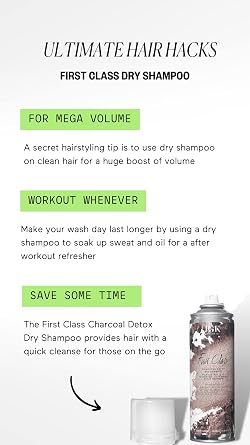 IGK FIRST CLASS Charcoal Detox Dry Shampoo | Volume + Soothes Scalp + Balance Oil | Vegan + Cruelty Free |