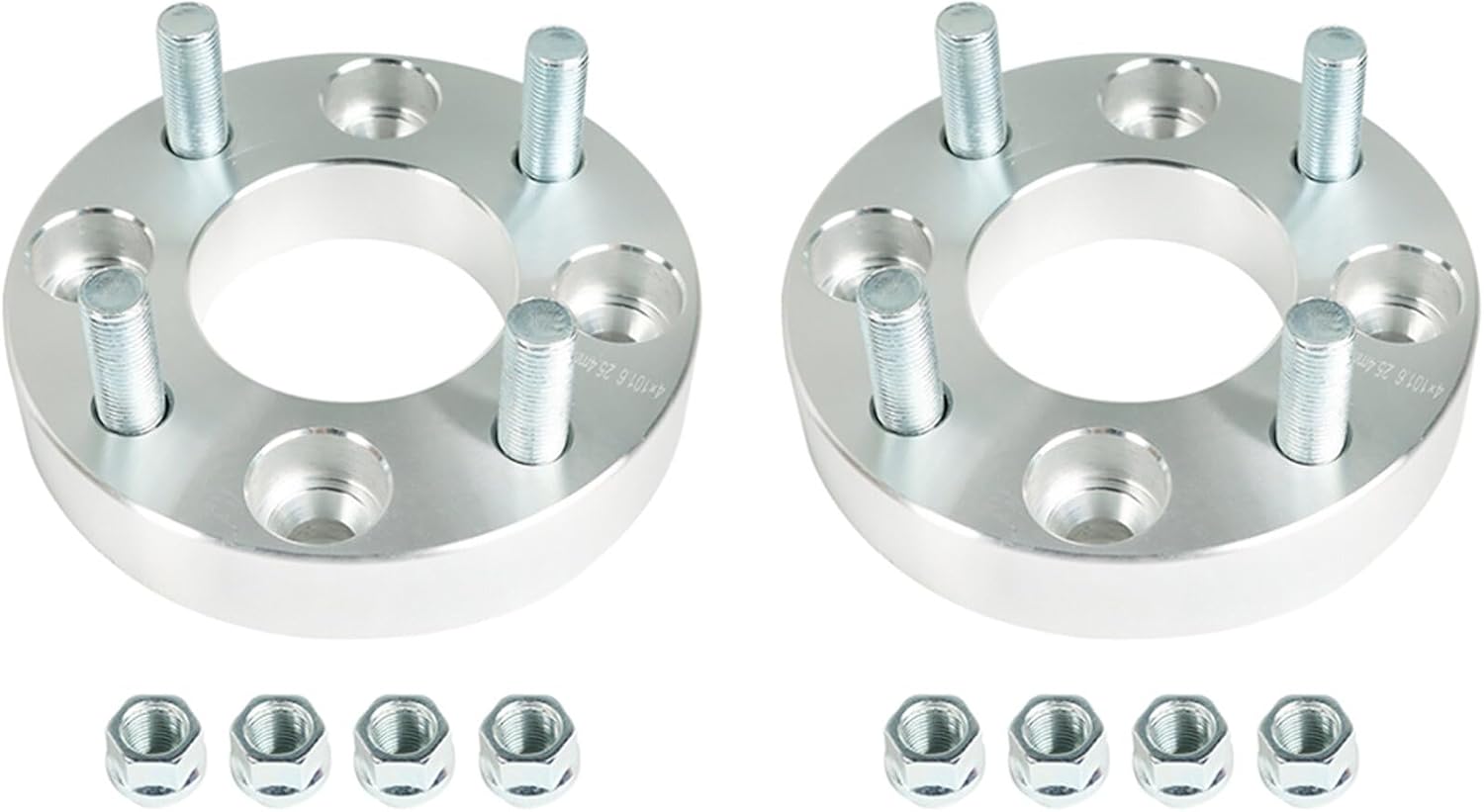 2 PCS Wheel Spacers 1 inch 4x101.6mm Hub Bore 62mm Thread Size 1/2x20 Silver Replacement for ATVs
