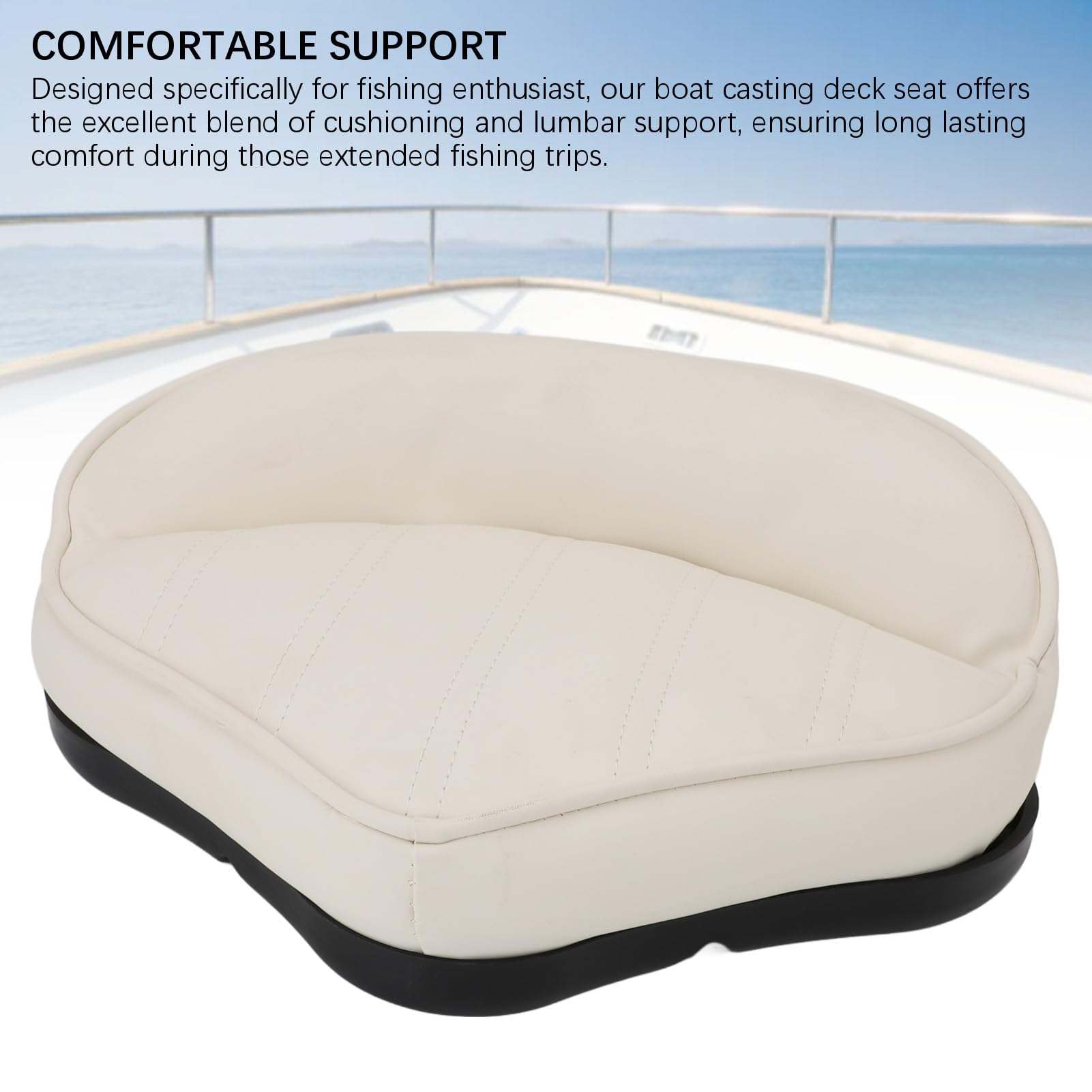 Asiento de Fundición de Pesca, Silla de Tope, Pro Lean con Cuero de PVC y Espuma de Memoria para Cubierta de Bote, Pontón, Barcos, Instalación Fácil con Tornillos