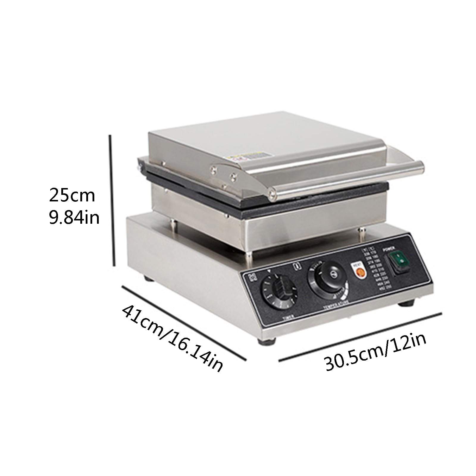Máquina para Hacer Gofres Comercial, 1750 W 6 Piezas Gofres Belgas Antiadherente con Control De Temperatura y Tiempo, Eléctrica Waffle Maker para Restaurante,Hotel,Fiesta,Cafeterías