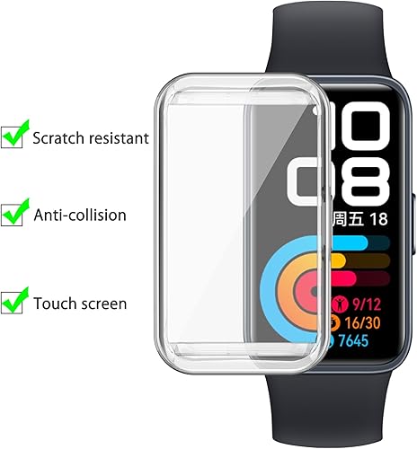Miniatura 3 de Funda protectora de TPU para Huawei Band 8 (transparente), paquete de 2