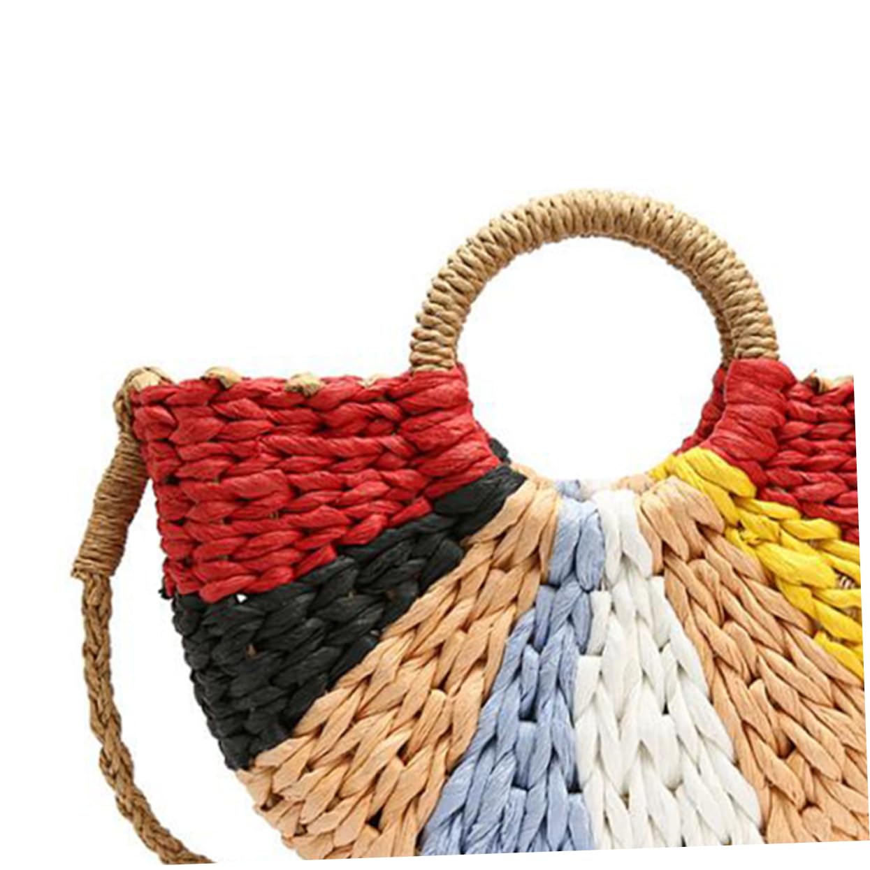 VANZACK Borsa in Paglia Intrecciata Grande da Spiaggia, Stile Estivo | Atmosfera Estiva, Tracolla Leggera Artigianale, Forma Pouch Multifunzione per Shopping e Viaggio