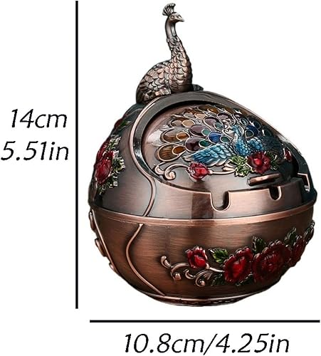 Miniatura 2 de Ceniceros para cigarrillos para el hogar creativo cenicero Flip Cover a prueba de viento de alta calidad vintage adornos de metal regalos cenicero