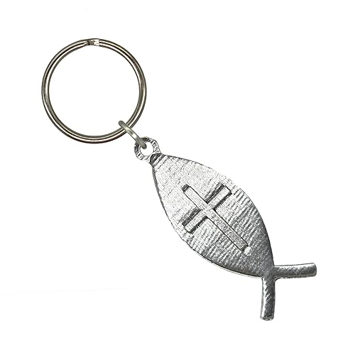 Ichthys Keychain Jesus Fish John 316 Verse Bible Christian Key Fob Key Ring Keys Zipper Pull Luggage Tag Pewter Backpack Over 300 Keychains Designs