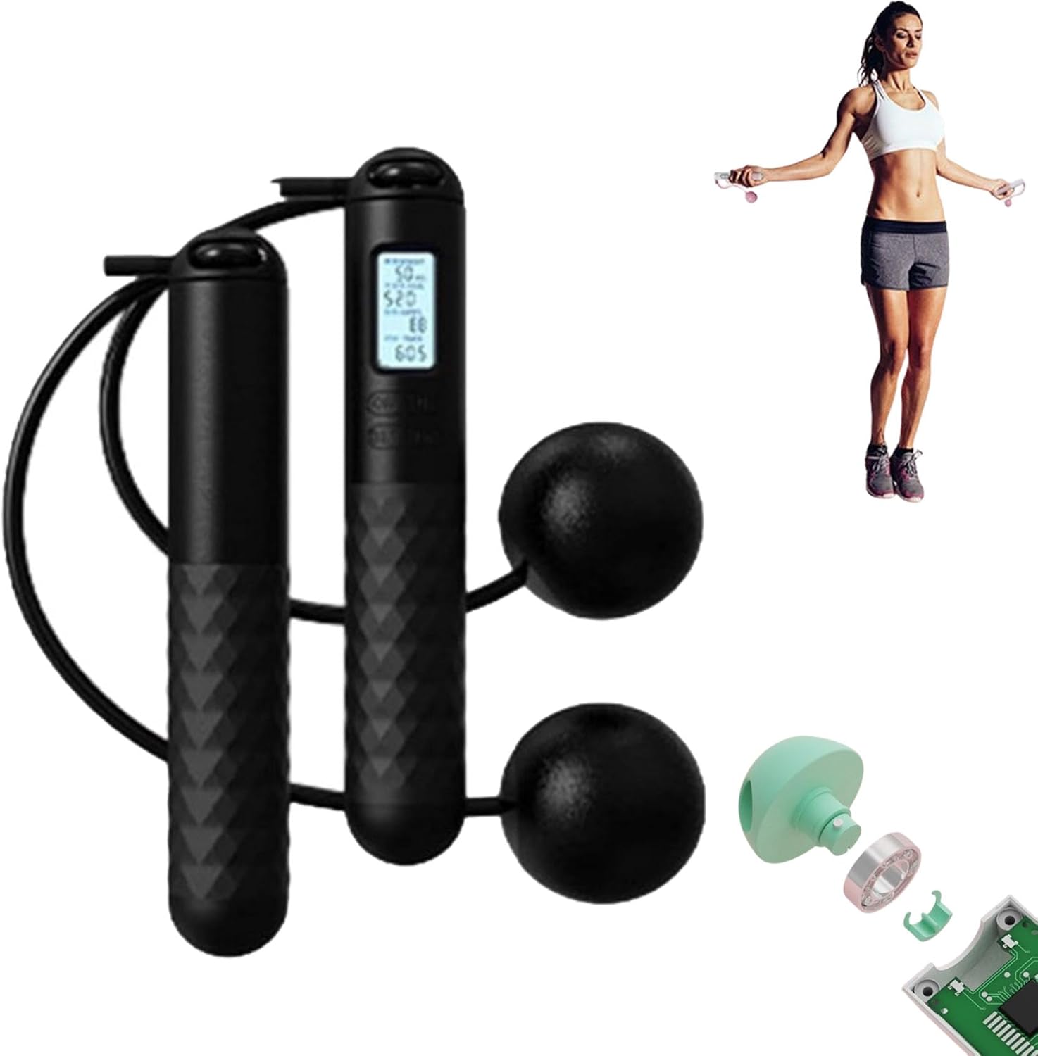 Skipping Rope With Counter (Gravity Ball With/Without Rope), 2 in 1
