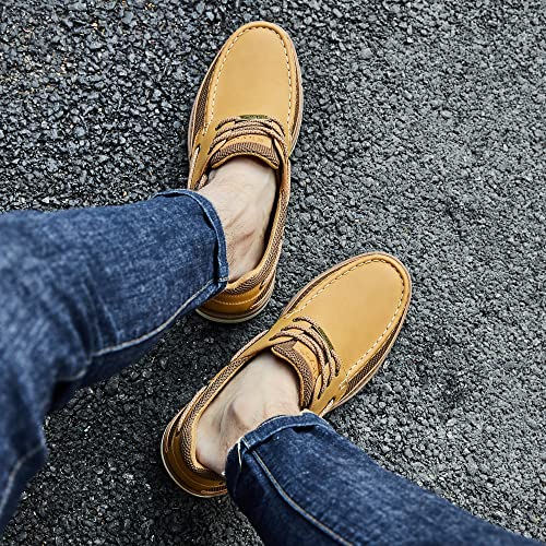 Kkyc Premium Mens Shoes Classic Casual Shoes Comfortable Loafers Slip On Boat Shoes 11 M (Light Tan) #TOP7