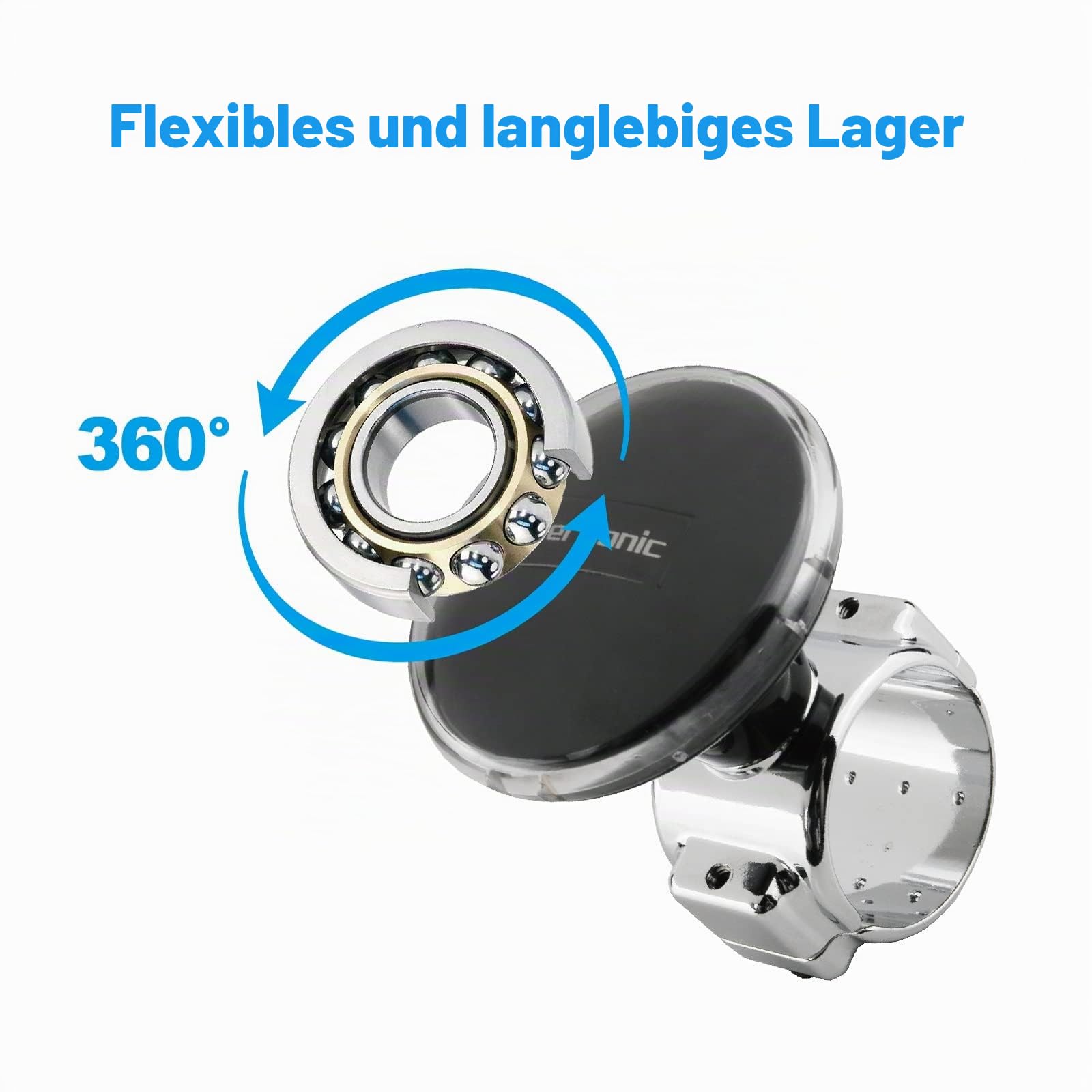 Großer Lenkradknauf, Lenkradspinner, flexibler und langlebiger Kraftgriff mit Lager passend für Autos, LKWs, Traktoren, Mäher, Gabelstapler und Boote Hypersonic