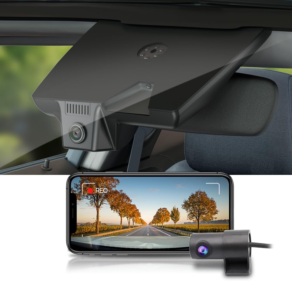 Fitcamx 4K Dash Cam Suitable for Hyundai Sonata 2020-2023 SE SEL Plus Limited N Line & Hybrid (Part No#L1000), OEM Look, 2160P UHD Video, WiFi & APP, Loop Recording, G-Sensor, Plug & Play, 64GB Card