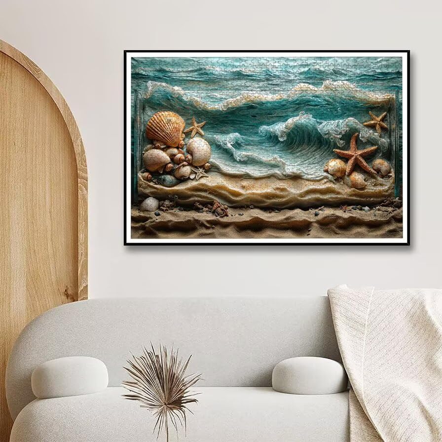 Puzzle 3000 Pezzi Spiaggia, Puzzle Paesaggi in Legno per Adulti, Misura: 122x80 cm, Puzzles 3000 Pezzi per Adulti, Giochi Educativo per Famiglie, Puzzles per Idea Regalo Donna, Decorazioni Casa, -5343