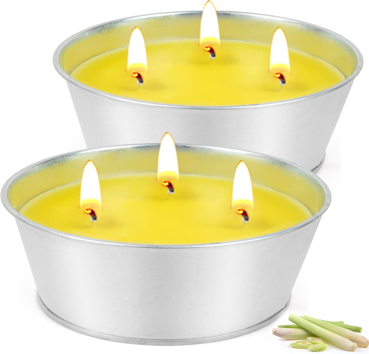 2 x 16oz Citronella Kerze Outdoor Groß, 180 Std Citronella Kerze Draußen,Kerzen Set mit 3 Docht - Natürliche Sojawachs Outdoor Kerze Geschenkset für Garten,Camping,Terrasse Tischdeko