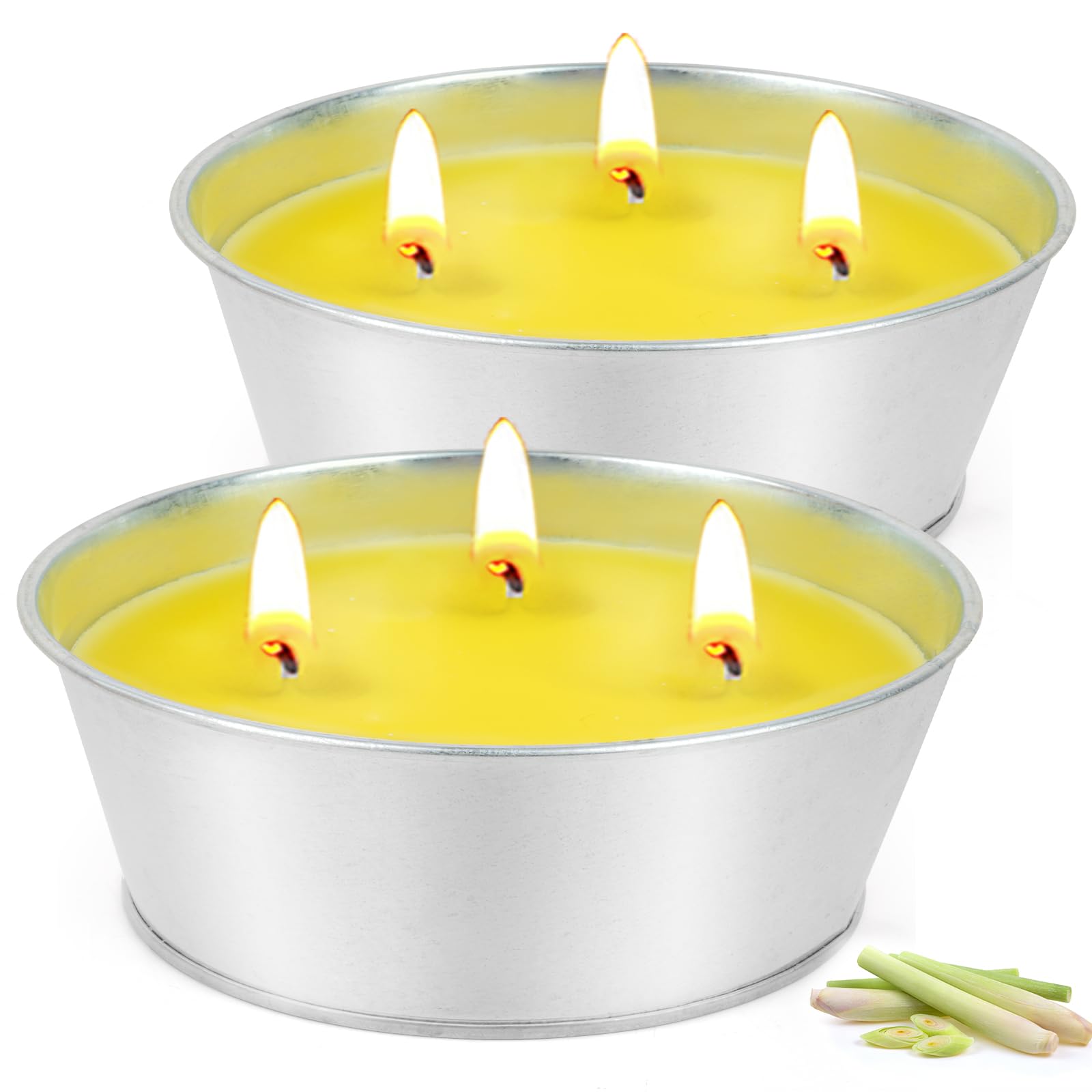 Candele Citronella Esterno Grande, 2 * 15oz Velas Citronela Giardino Durata 150-190 Ore, 100% Naturale Cera di Soia con Vela Citronela Olio per Campeggio, Picnic, Barbecue e Interno Riunioni